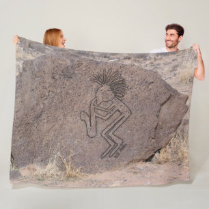 Saxophon-Spieler-Petroglyphe Fleecedecke