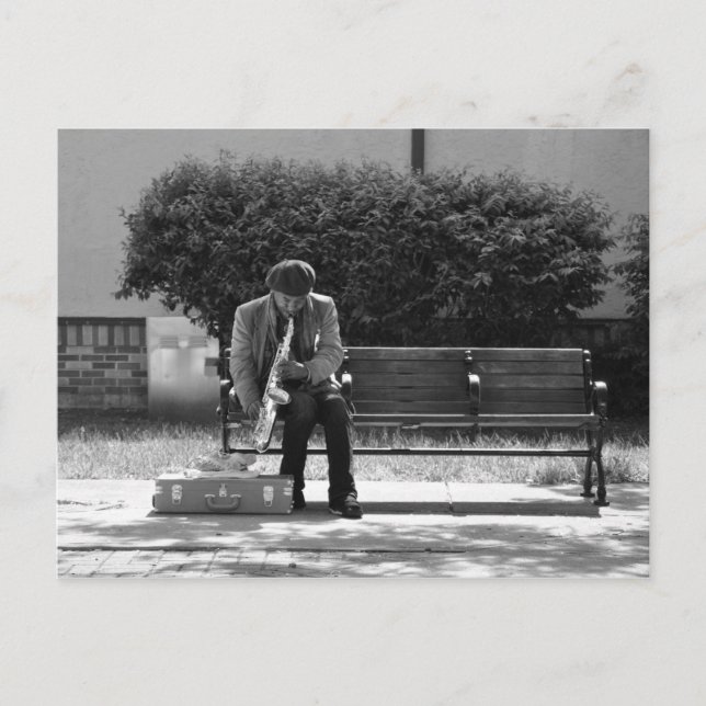 Saxophon-Spieler-Postkarte Postkarte (Vorderseite)
