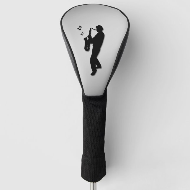 Saxophon-Spieler-Silber Golf Headcover (Vorderseite)