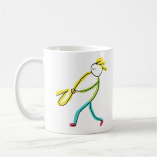 Saxophon-Strichmännchen Kaffeetasse