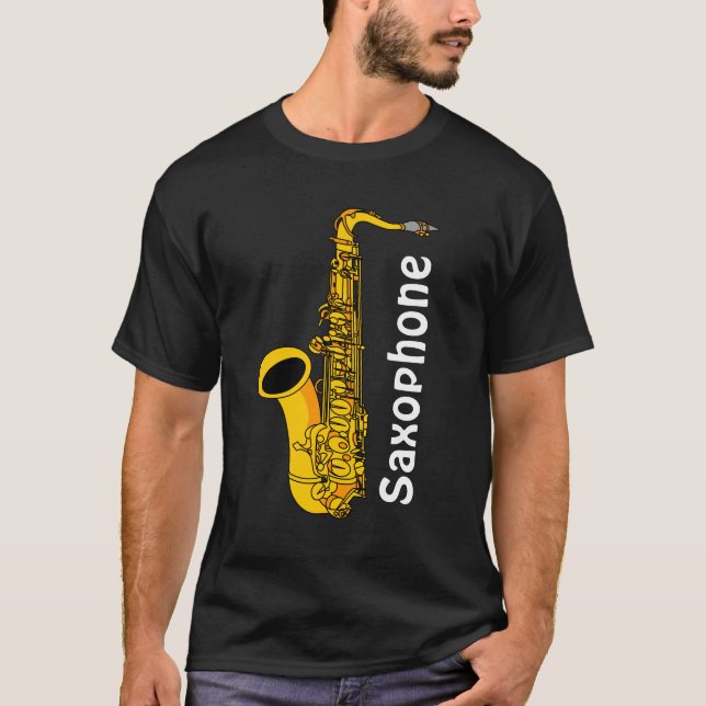 Saxophon Text T-Shirt (Vorderseite)