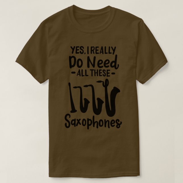 Saxophon Typen 1 T-Shirt (Design vorne)