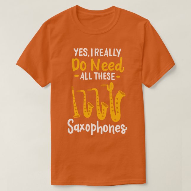 Saxophon Typen 2 T-Shirt (Design vorne)