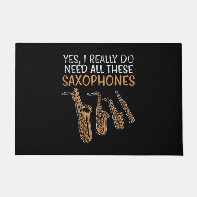 Saxophon-Typen Fußmatte (Vorderseite)