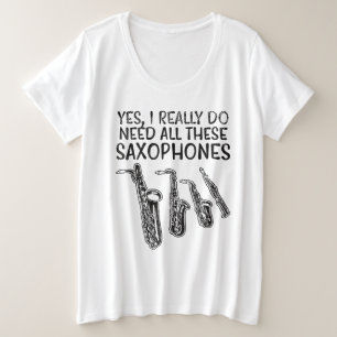 Saxophon-Typen Große Größe T-Shirt