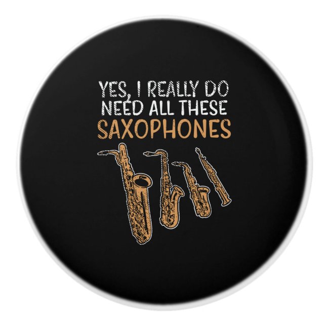 Saxophon-Typen Keramikknauf (Vorderseite)