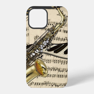 Saxophon-u. Klavier-Musik-Illustration iPhone 12 Pro Hülle