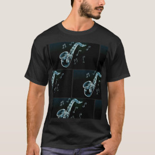 Saxophon und Musiknoten T-Shirt