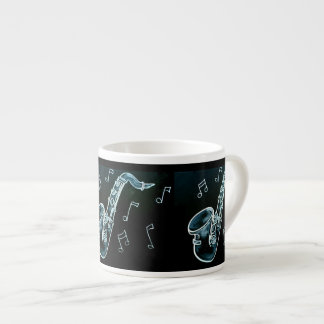 Saxophon und Noten Espressotasse