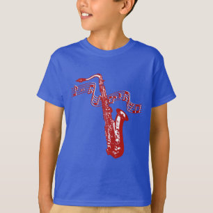 Saxophon und Noten sehr cool T-Shirt