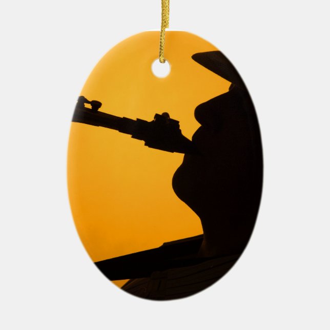 Saxophon-Verzierung Keramik Ornament (Vorne)