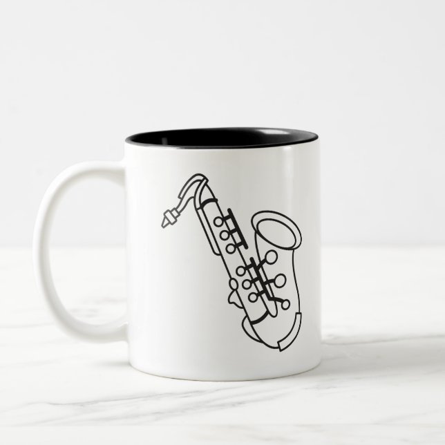 Saxophon Zweifarbige Tasse (Links)