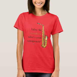 Saxophone Abbildung mit Inschrift T-Shirt