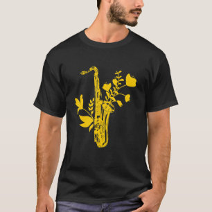 Saxophone Blume Musikalisch Instrumentenmusiker Sa T-Shirt