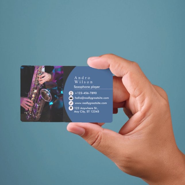 Saxophone Business Card Visitenkarte (Saxophone player  Business Card)