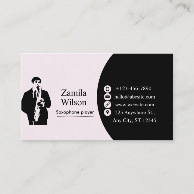 Saxophone Business Card Visitenkarte (Vorderseite)