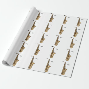 Saxophone Cartoon Illustration Geschenkpapier