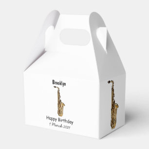 Saxophone Cartoon Illustration Geschenkschachtel