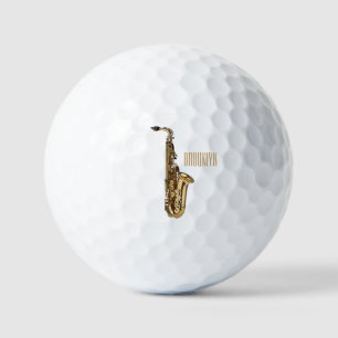 Saxophone Cartoon Illustration Golfball
