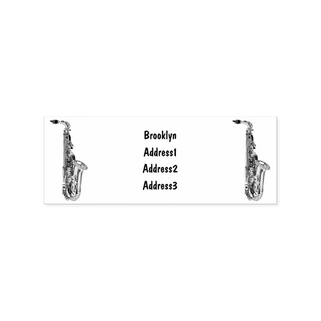 Saxophone Cartoon Illustration Gummistempel (Prägung)