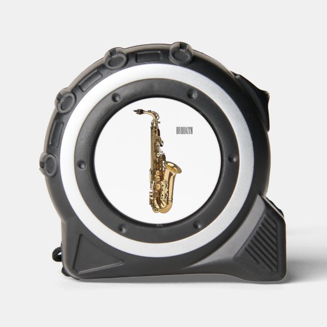 Saxophone Cartoon Illustration Maßband (Vorderseite)