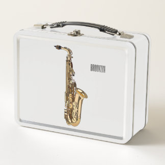 Saxophone Cartoon Illustration Metall Brotdose