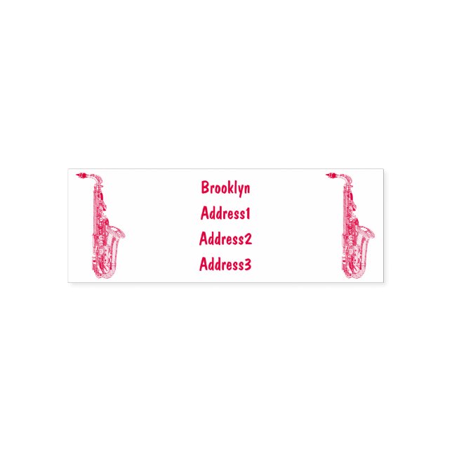 Saxophone Cartoon Illustration Permastempel (Design)