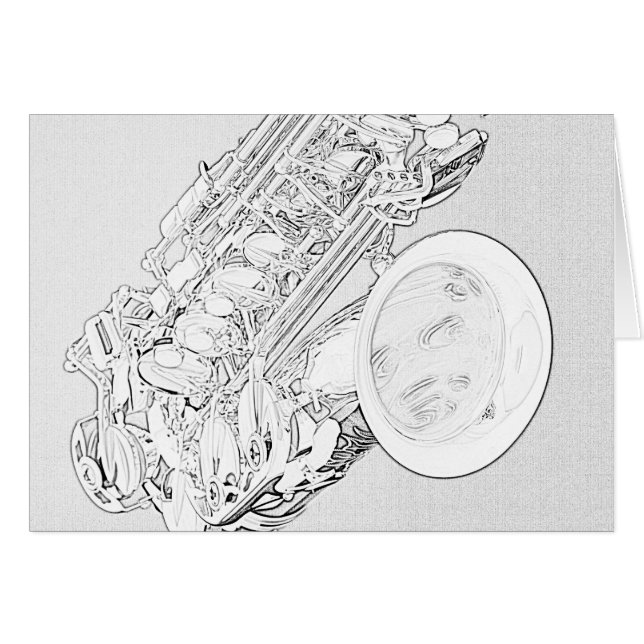 Saxophone, der Karte zeichnet (Vorderseite (Horizontal))