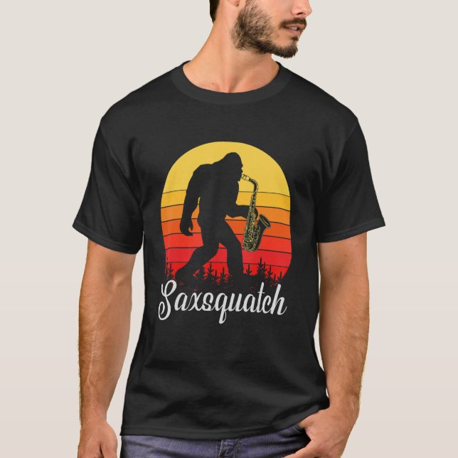 Saxophone Design, Saxsquatch, Sci-Fi Woodwin T-Shirt (Vorderseite)