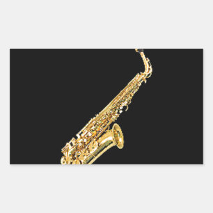 "Saxophone" Designgeschenke und -produkte Rechteckiger Aufkleber