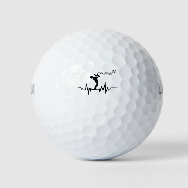 Saxophone Herzschlag Cool für Musiker Golfball (Vorderseite)