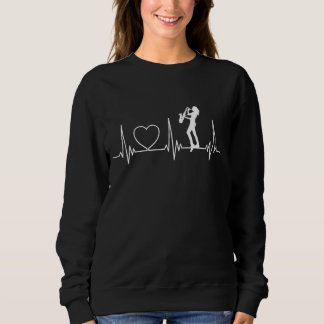 Saxophone Herzschlagdesign Frauen Sax spielen Sweatshirt