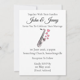 Saxophone Hochzeitsinlavitation Saxophonistische M Einladung
