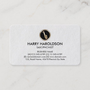 Saxophone Icon Saxophonist Premium Business Card Visitenkarte
