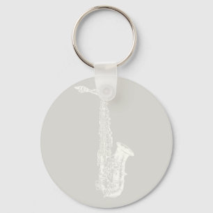 Saxophone Illustrated Music Art CUSTOM COLOR Schlüsselanhänger