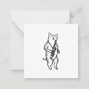 Saxophone Instrument Music Jazz Cat Post-it Notes Mitteilungskarte