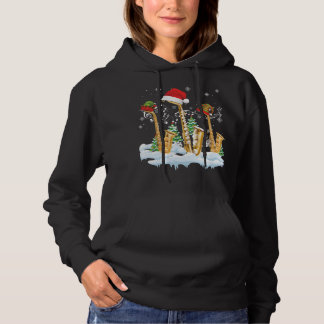 Saxophone Jazz Weihnachtsmannmütze Weihnachtsbaum Hoodie