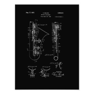 Saxophone"Kreideart" Patent-Zeichnen Fotodruck