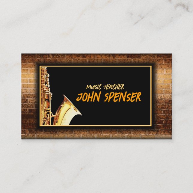 Saxophone Music Gentleman Club Card Visitenkarte (Vorderseite)