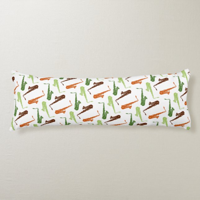 Saxophone Music Instrument Jazz Band Musical Seitenschläferkissen (Vorderseite)