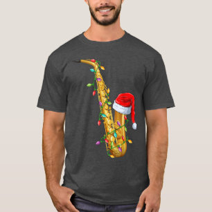 Saxophone Music Lover Xmas Weihnachtsmannmütze Sax T-Shirt