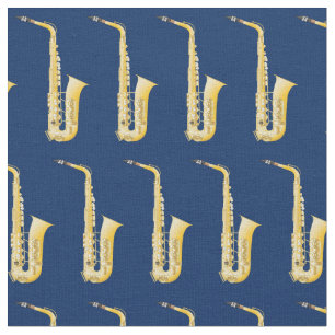 Saxophone Music Musician Room Decke Navy Blue Stoff