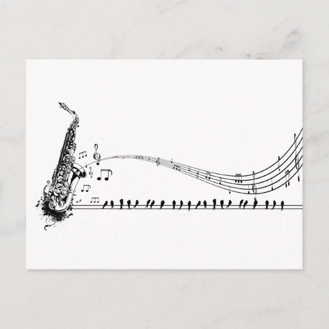 Saxophone Music Postkarte (Vorderseite)