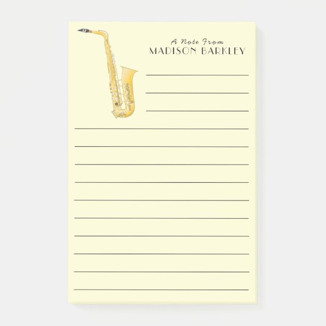 Saxophone Music Teacher Post-it Klebezettel (Vorderseite)