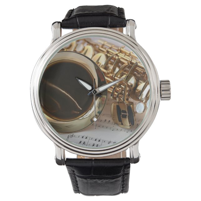 Saxophone Music Watch Armbanduhr (Vorderseite)