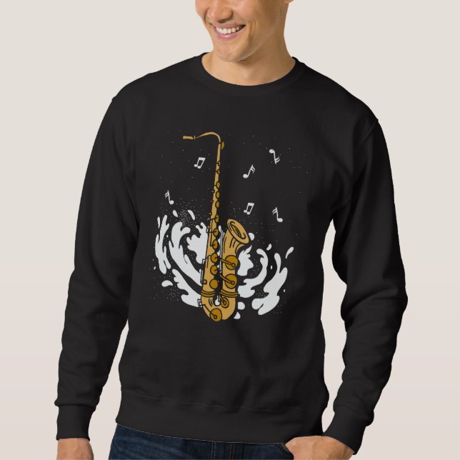 Saxophone Musical Instrument Player Sweatshirt (Vorderseite)