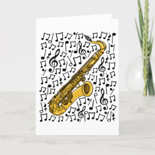 Saxophone Musical Notes, sächsische Musiklehrerin Feiertagskarte