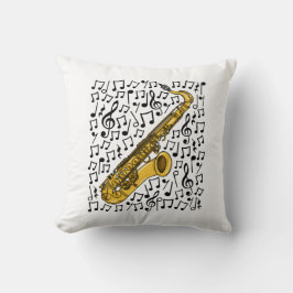 Saxophone Musical Notes, sächsische Musiklehrerin Kissen