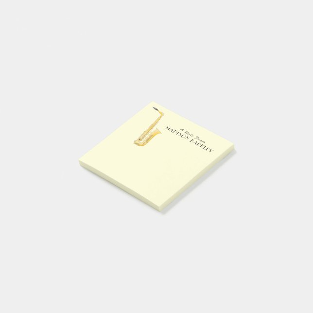 Saxophone Musician Band Teacher Postit Notes Post-it Klebezettel (angewinkelt)