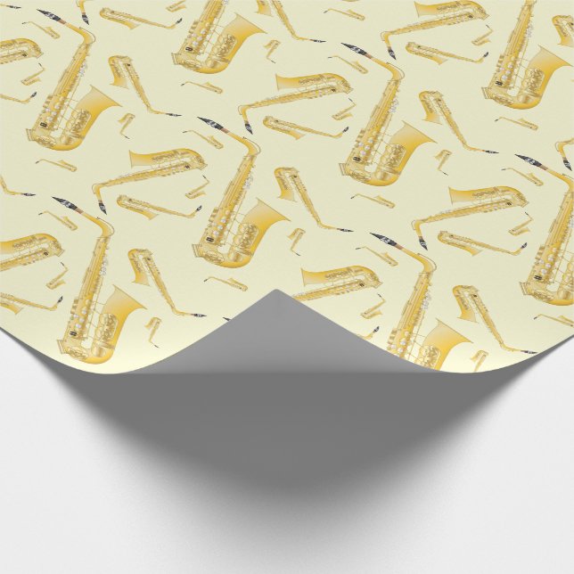 Saxophone Musician Band Teacher Wrapping Paper Geschenkpapier (Ecke)